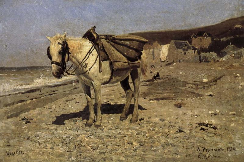 Ilia Efimovich Repin Normandy transported stone horse